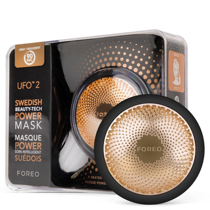 FOREO UFO 2 Supercharged Face Mask | Full LED Spectrum & Red Light Therapy for Face | Warming | | Face Moisturizer | Dark Spot & Acne Scar Treatment for Face | Anti Aging | Nourishing| Black
