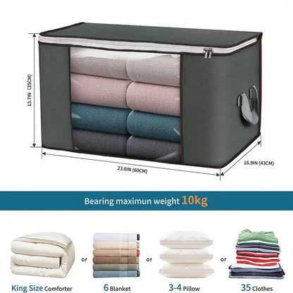 90L Large Foldable Storage Bags with Durable Handles
