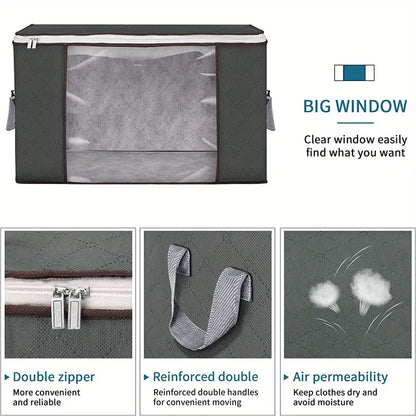 90L Large Foldable Storage Bags with Durable Handles