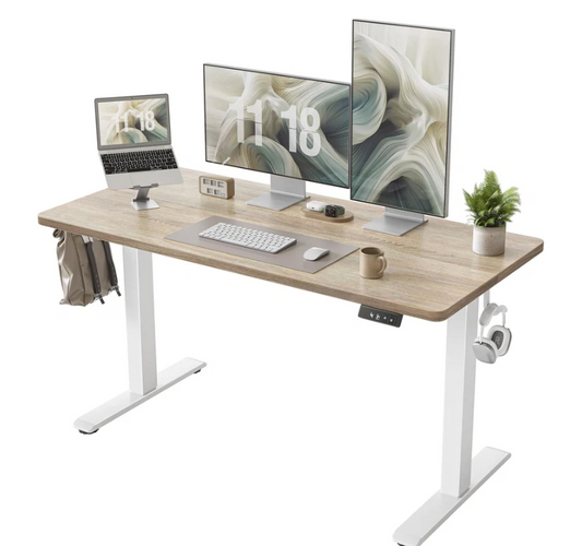 White Maple Electric Standing Desk