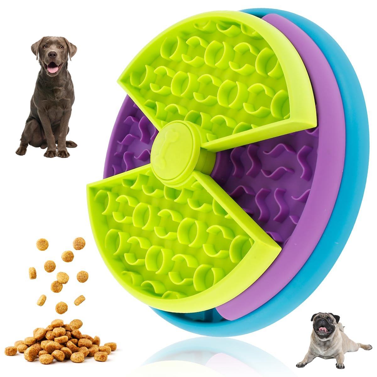 Pet Slow Food Bowl Anti Choking Cat Bowl,3in1 Interactive Dog Feeder