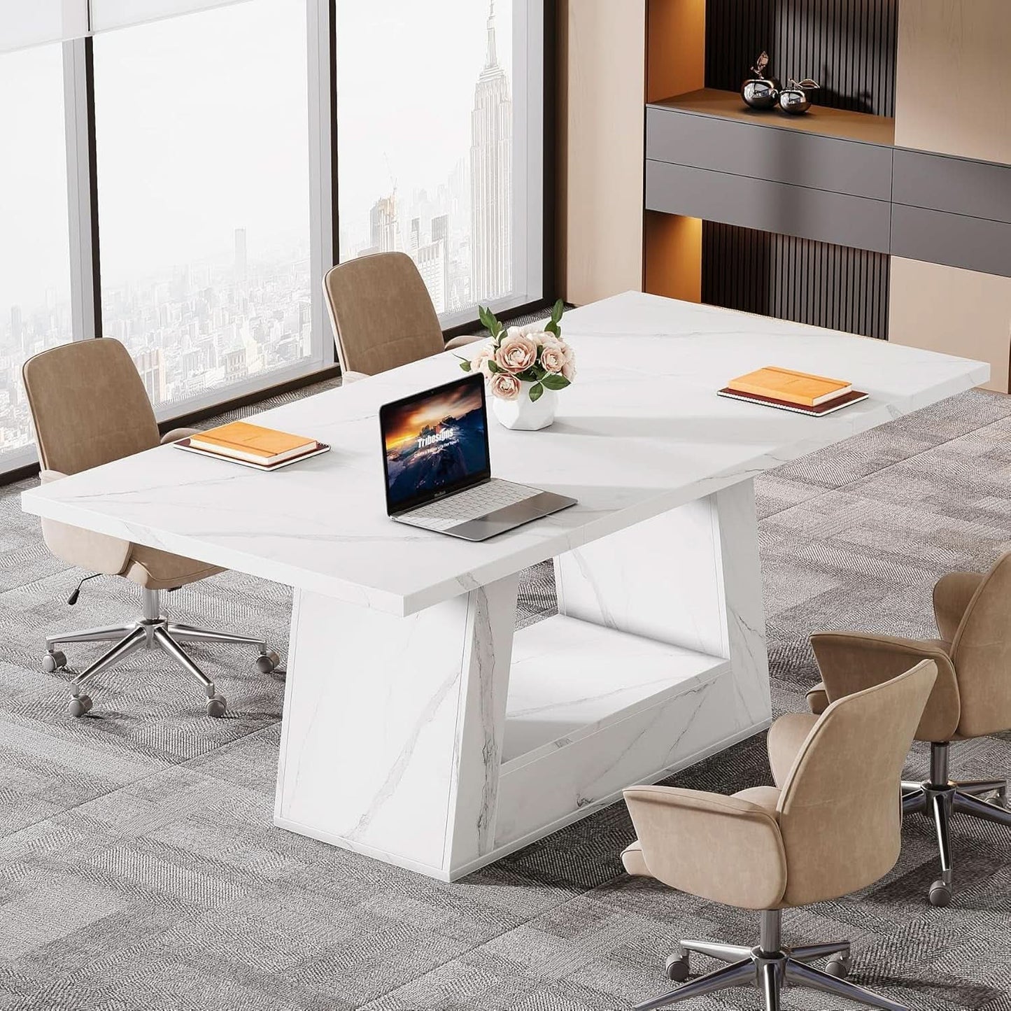 Stylish 63 Inch Large Computer Desk for Home Office